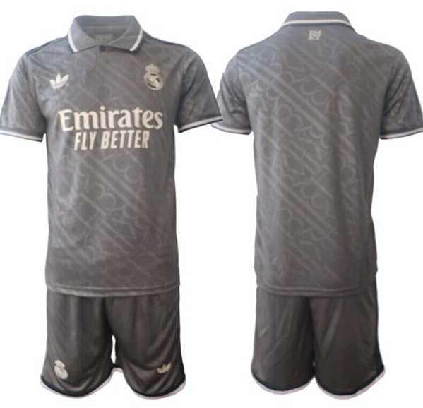 Mens Real Madrid Custom 24-25 Gray Third Soccer Jersey Suit->->Custom Jersey